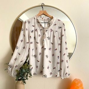 LOFT Floral Blouse Size Small